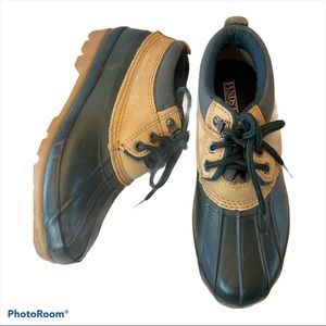 Lands End Green/Brown Rubber Duck Shoe Boots  7M